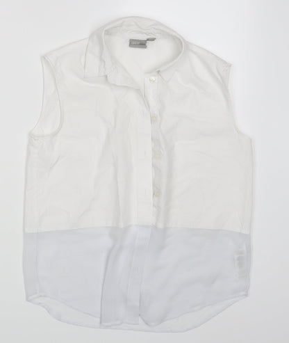 Womens UK Size 8 ASOS White Basic Button-Up