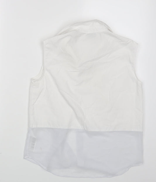Womens UK Size 8 ASOS White Basic Button-Up