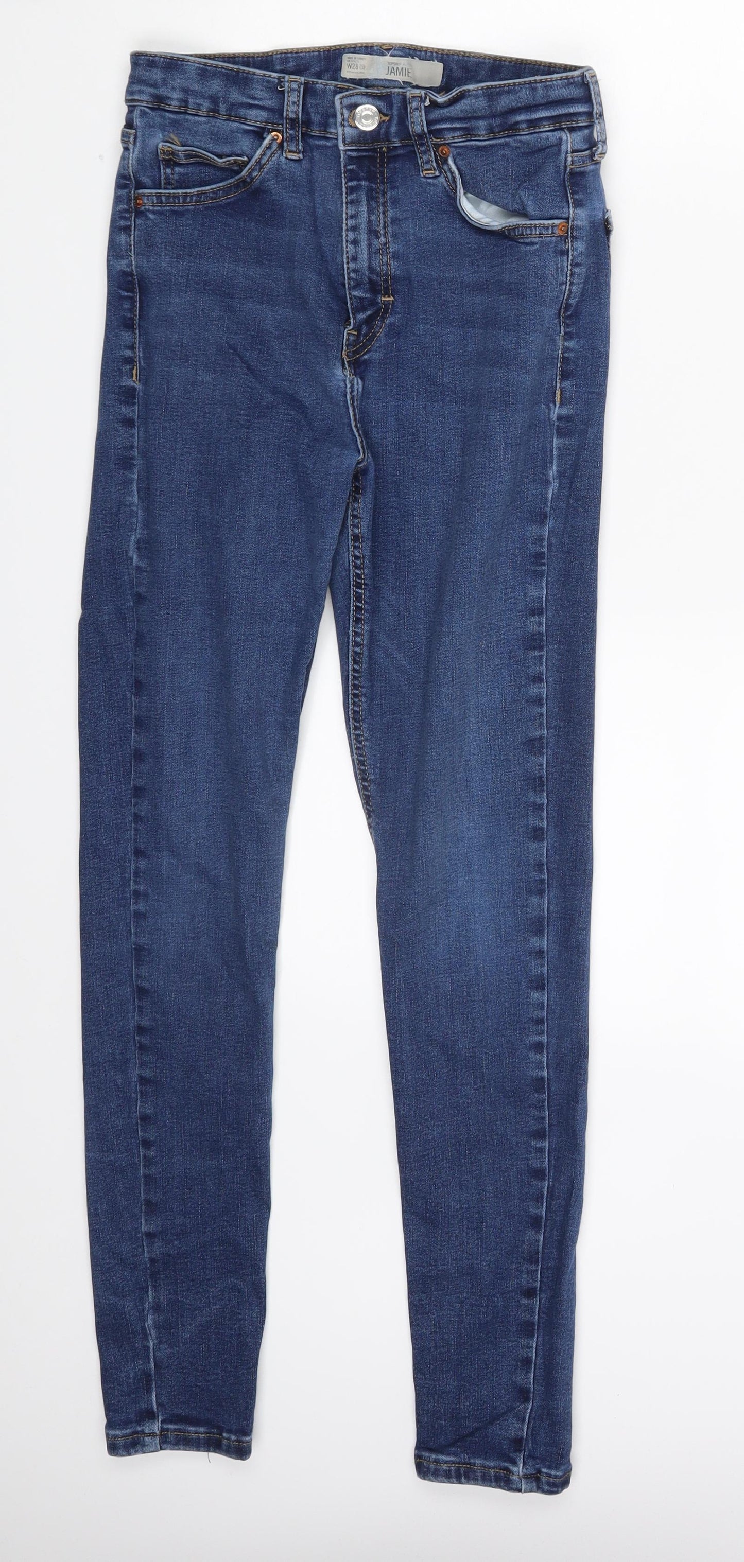 Topshop Womens Blue  Denim Skinny Jeans Size 28 in L32 in