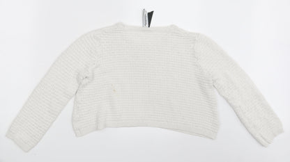 Womens UK Size S Pull & Bear White Pullover Jumper