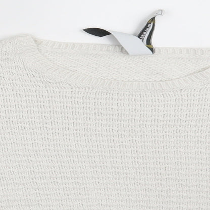 Womens UK Size S Pull & Bear White Pullover Jumper