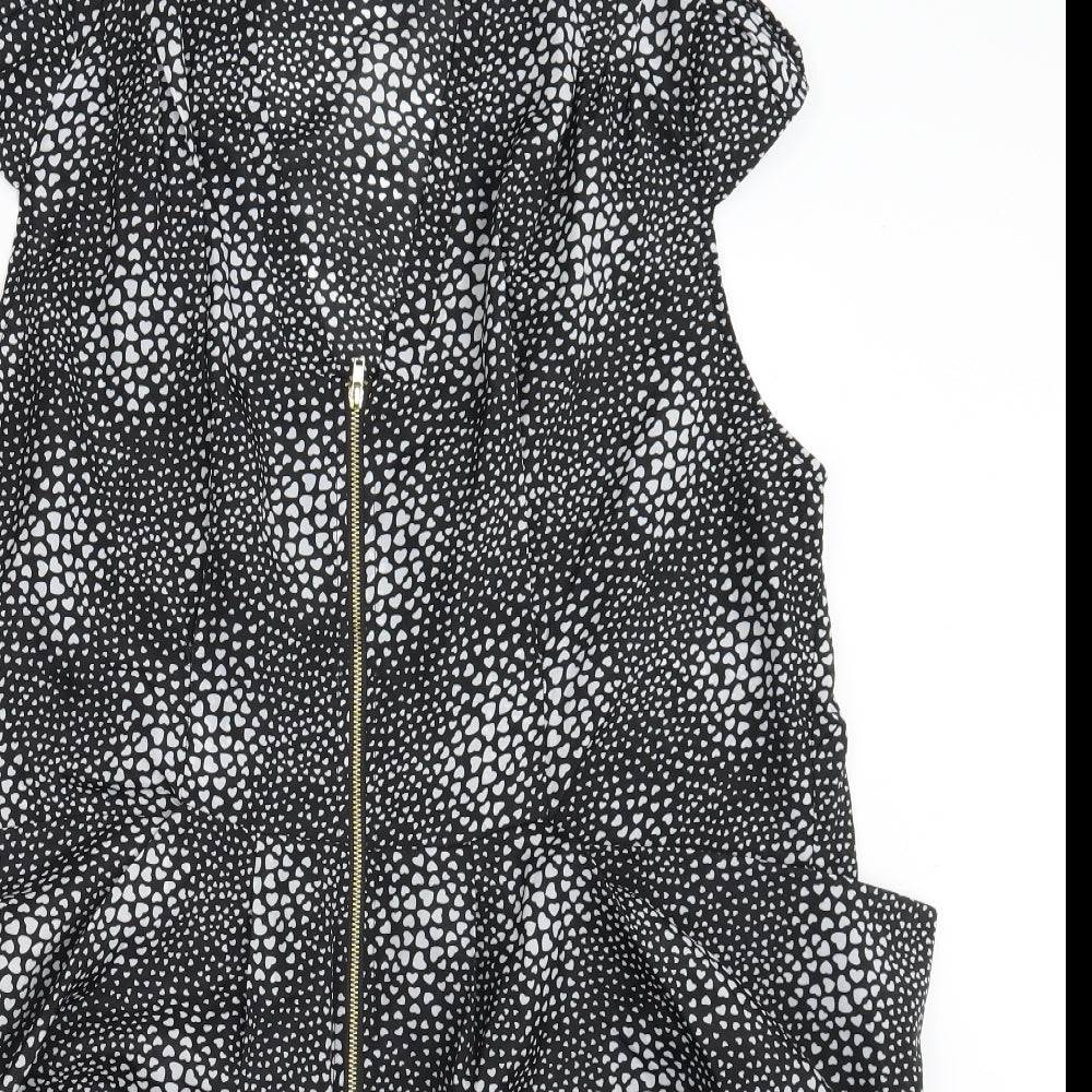 Womens UK Size 10 Yours Black Basic Blouse