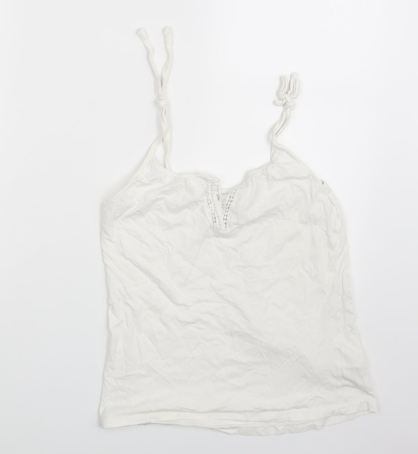 Womens UK Size 4 Love To Lounge White Basic Tank
