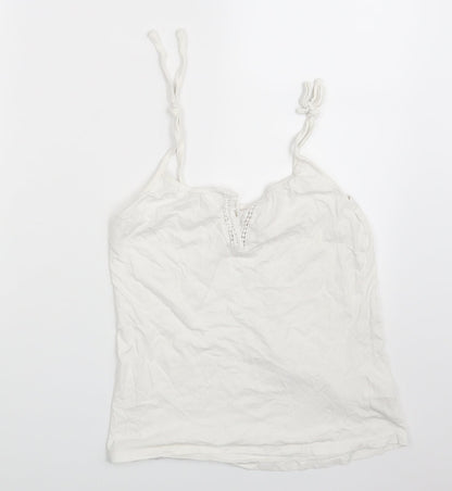 Womens UK Size 4 Love To Lounge White Basic Tank