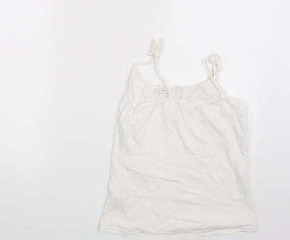 Womens UK Size 4 Love To Lounge White Basic Tank
