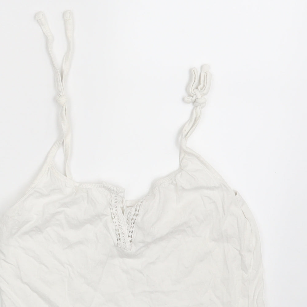 Womens UK Size 4 Love To Lounge White Basic Tank