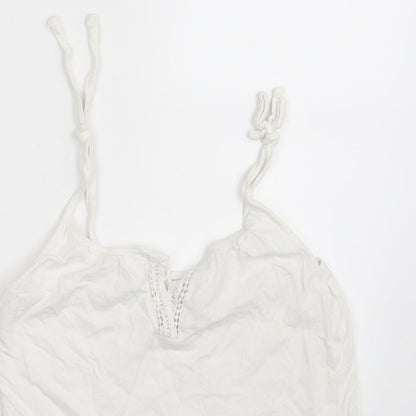 Womens UK Size 4 Love To Lounge White Basic Tank