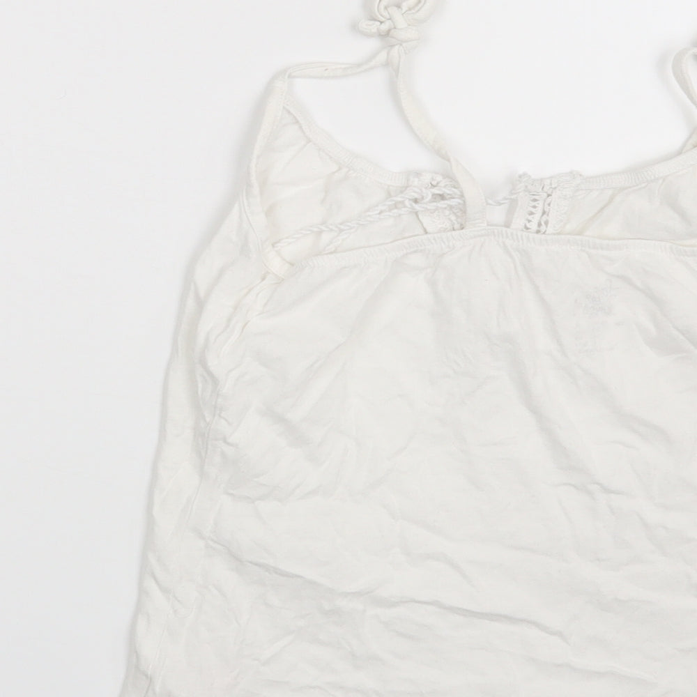 Womens UK Size 4 Love To Lounge White Basic Tank