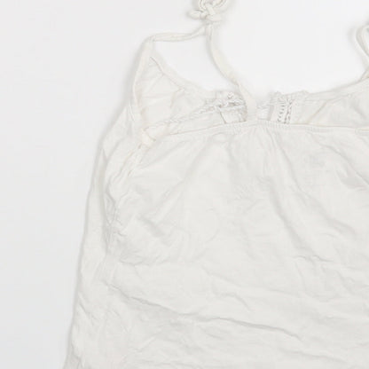 Womens UK Size 4 Love To Lounge White Basic Tank