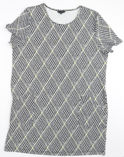 Peacocks Womens Black Argyle/Diamond  T-Shirt Dress  Size 20