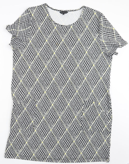 Peacocks Womens Black Argyle/Diamond  T-Shirt Dress  Size 20