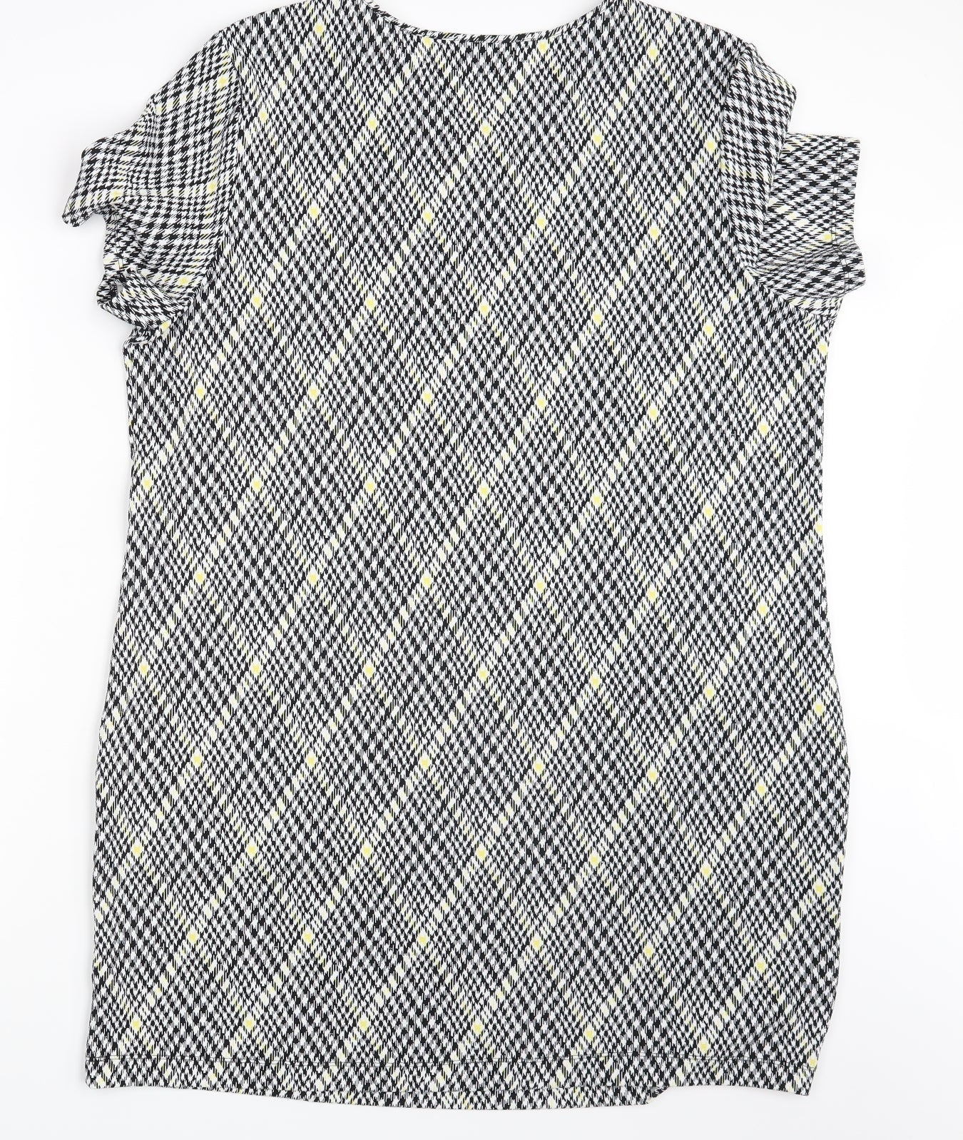 Peacocks Womens Black Argyle/Diamond  T-Shirt Dress  Size 20