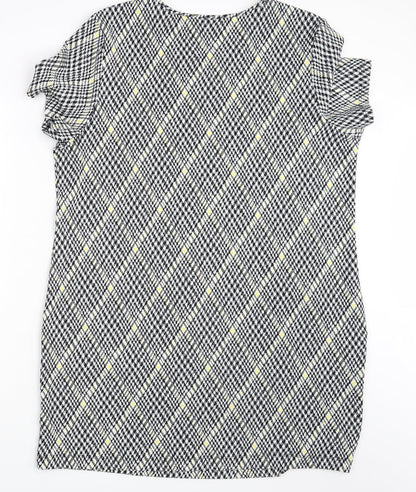 Peacocks Womens Black Argyle/Diamond  T-Shirt Dress  Size 20