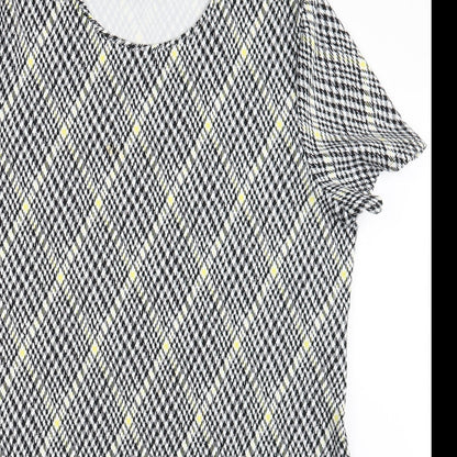 Peacocks Womens Black Argyle/Diamond  T-Shirt Dress  Size 20