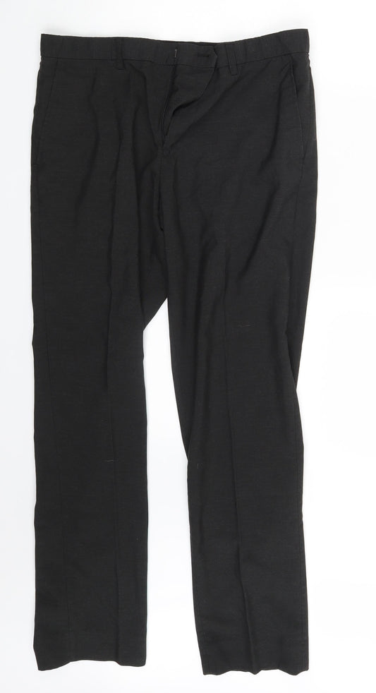 Find Mens Black   Trousers  Size 34 in L31 in