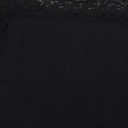 Preworn Womens Black Floral  T-Shirt Dress  Size 16