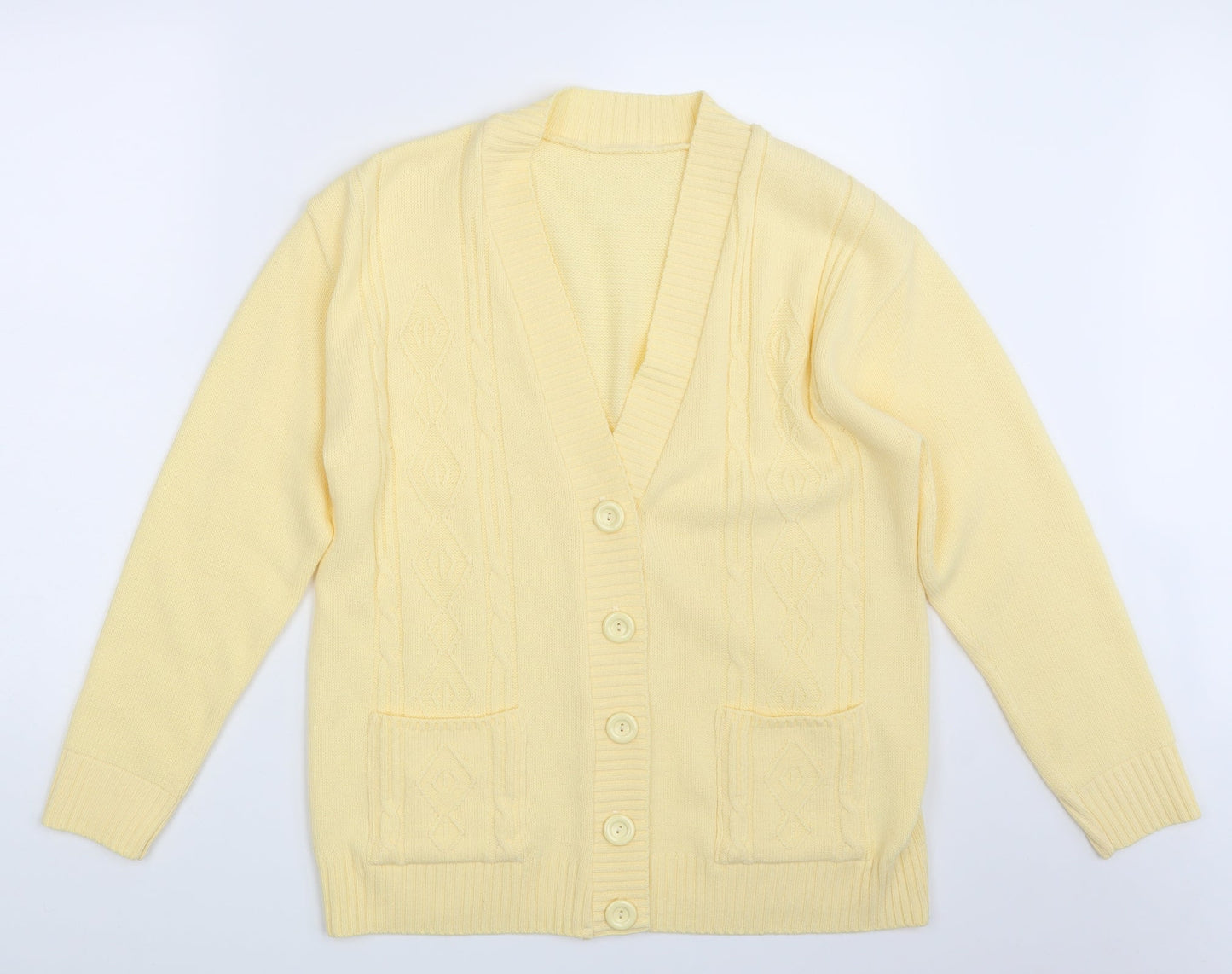 Womens UK Size One Size Preworn Yellow Cape Jumper