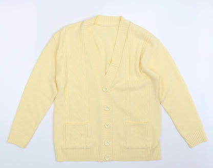 Womens UK Size One Size Preworn Yellow Cape Jumper