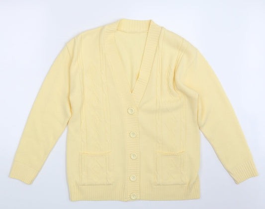 Womens UK Size One Size Preworn Yellow Cape Jumper