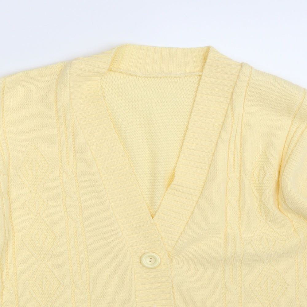 Womens UK Size One Size Preworn Yellow Cape Jumper
