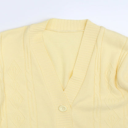 Womens UK Size One Size Preworn Yellow Cape Jumper