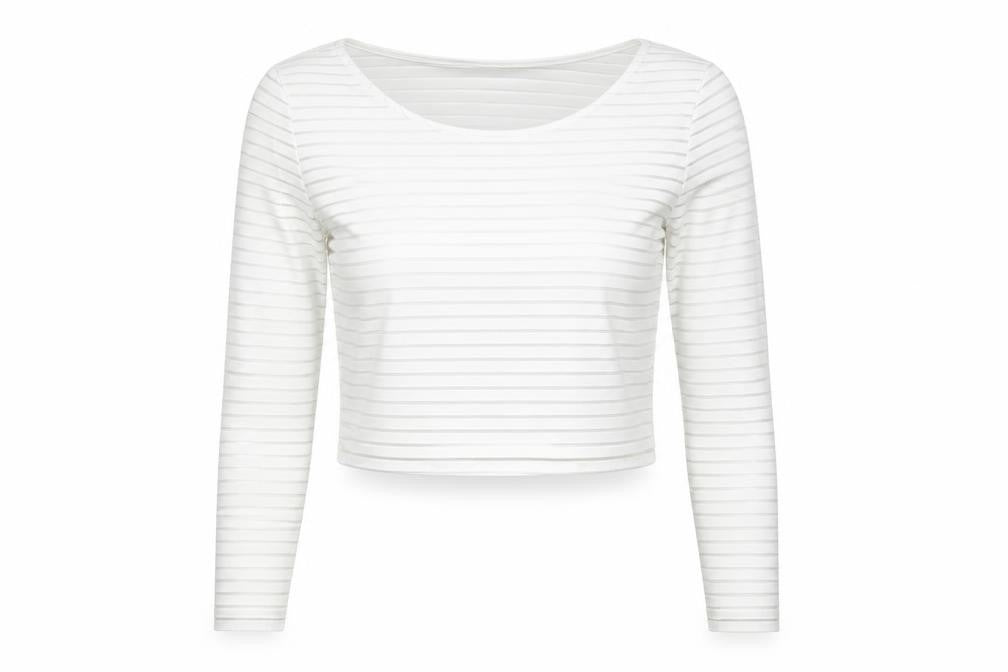 Womens UK Size M Divided White Cropped T-Shirt