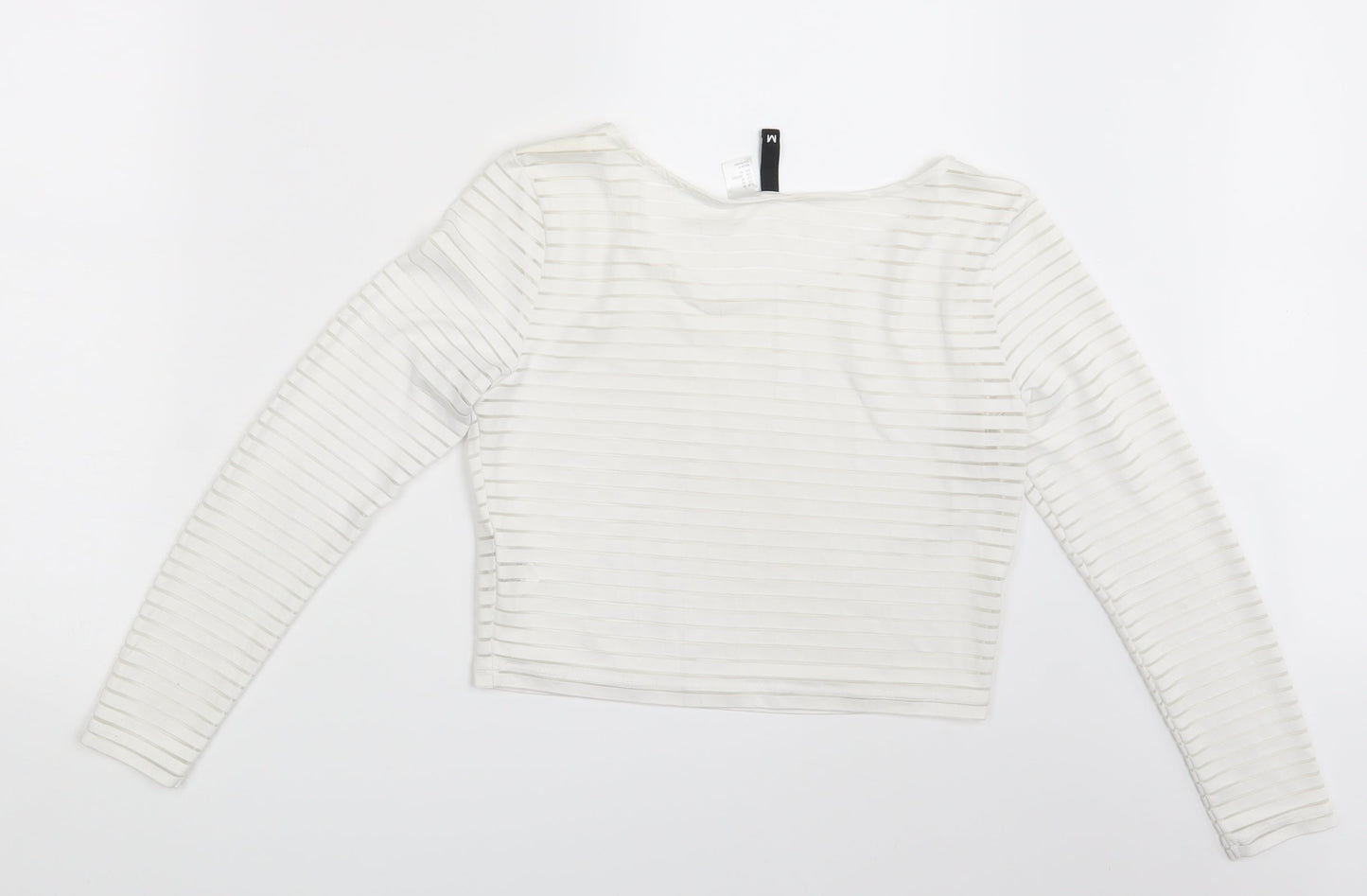 Womens UK Size M Divided White Cropped T-Shirt