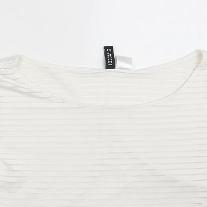 Womens UK Size M Divided White Cropped T-Shirt