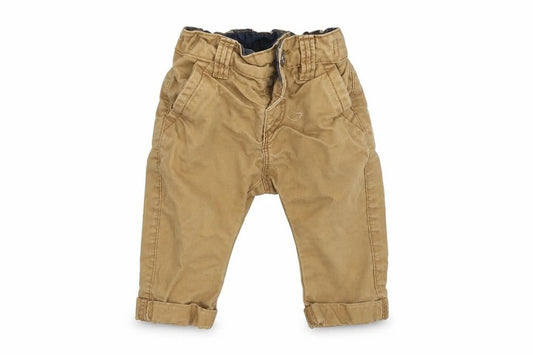 Front view of Next Baby Beige Denim Jogger Jeans, size 3-6, Months