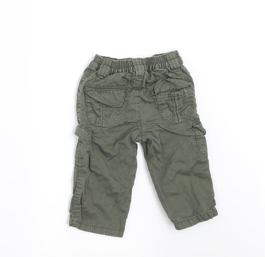George Boys Green   Cargo Trousers Size 3-6 Months  - SIDE POCKETS