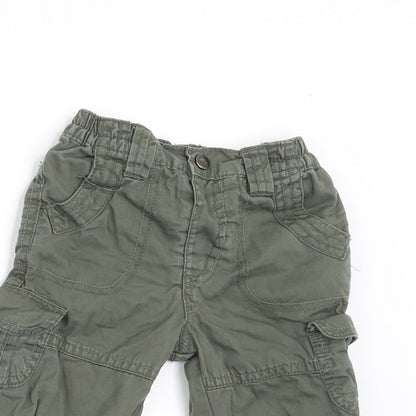 George Boys Green   Cargo Trousers Size 3-6 Months  - SIDE POCKETS