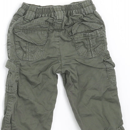 George Boys Green   Cargo Trousers Size 3-6 Months  - SIDE POCKETS