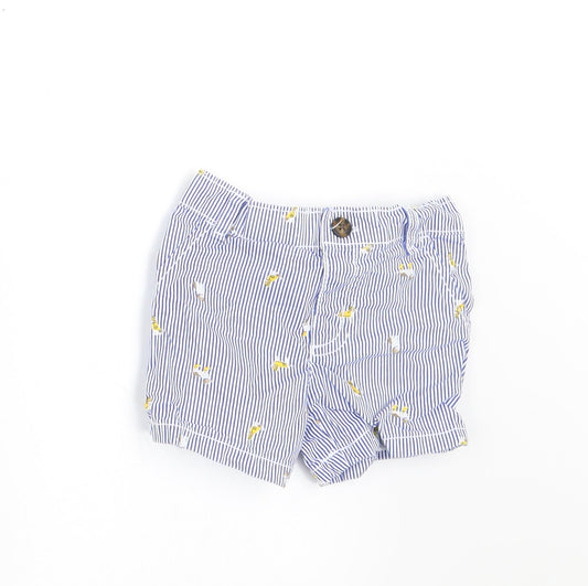 Carters Boys Blue Striped  Cropped Trousers Size 9 Months  - shorts