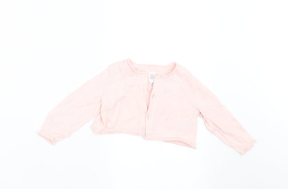 Gap Girls Pink   Cardigan Jumper Size 6-9 Months