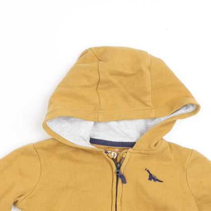 F&F Boys Yellow   Full Zip Jumper Size 6-9 Months  - dinasour