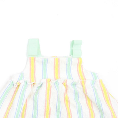Zara Girls White Striped  A-Line  Size 3-6 Months