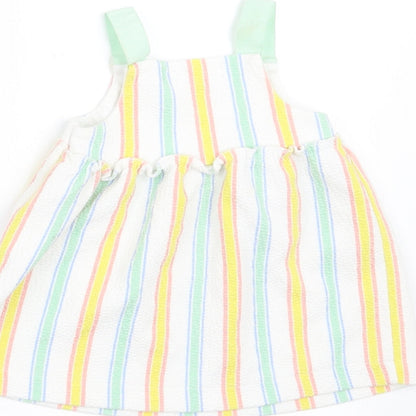 Zara Girls White Striped  A-Line  Size 3-6 Months