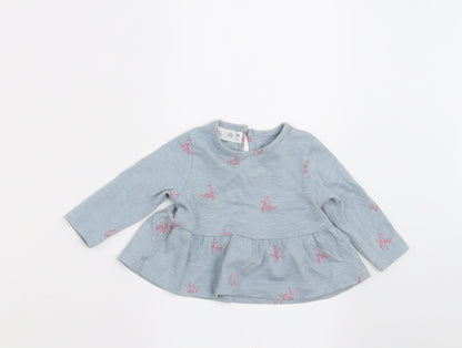Zara Girls Blue Floral  A-Line  Size 0-3 Months