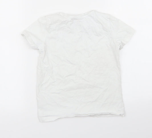 F&F Girls White   Basic T-Shirt Size 6-7 Years