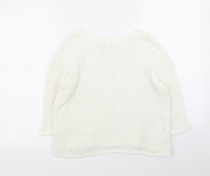 Womens UK Size 8 River Island White Pullover Jumper