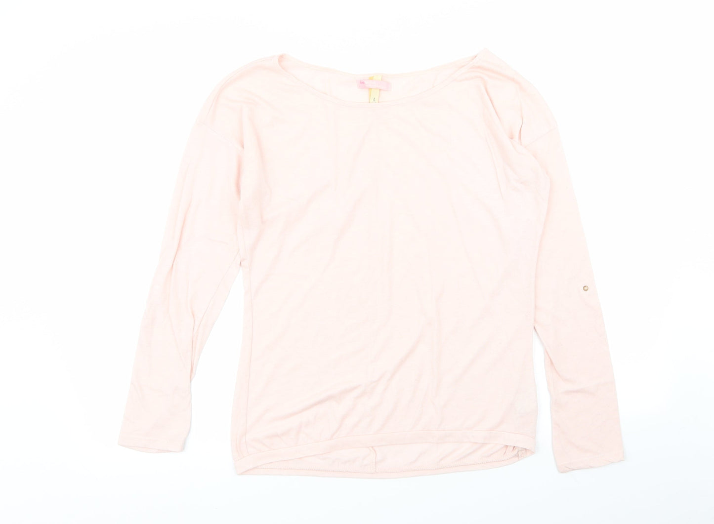 Womens UK Size L Bershka Pink Basic T-Shirt
