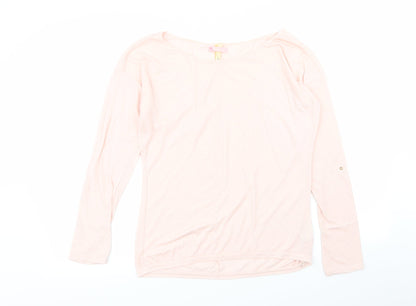 Womens UK Size L Bershka Pink Basic T-Shirt
