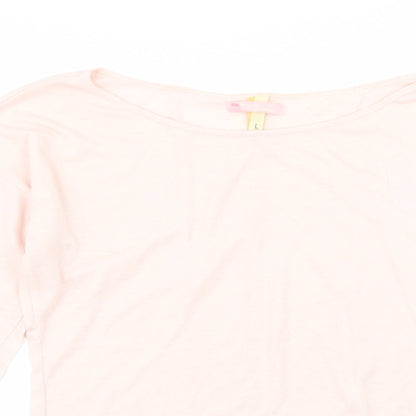 Womens UK Size L Bershka Pink Basic T-Shirt