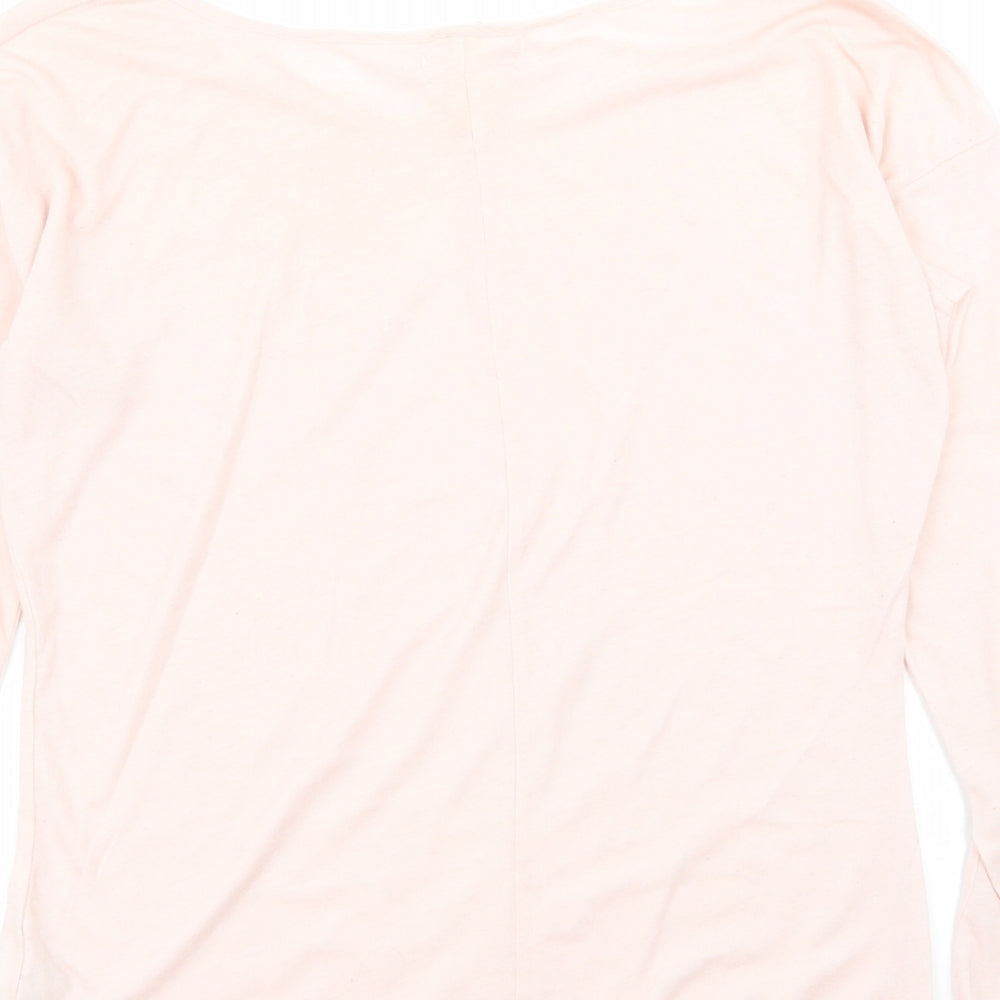 Womens UK Size L Bershka Pink Basic T-Shirt