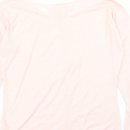 Womens UK Size L Bershka Pink Basic T-Shirt
