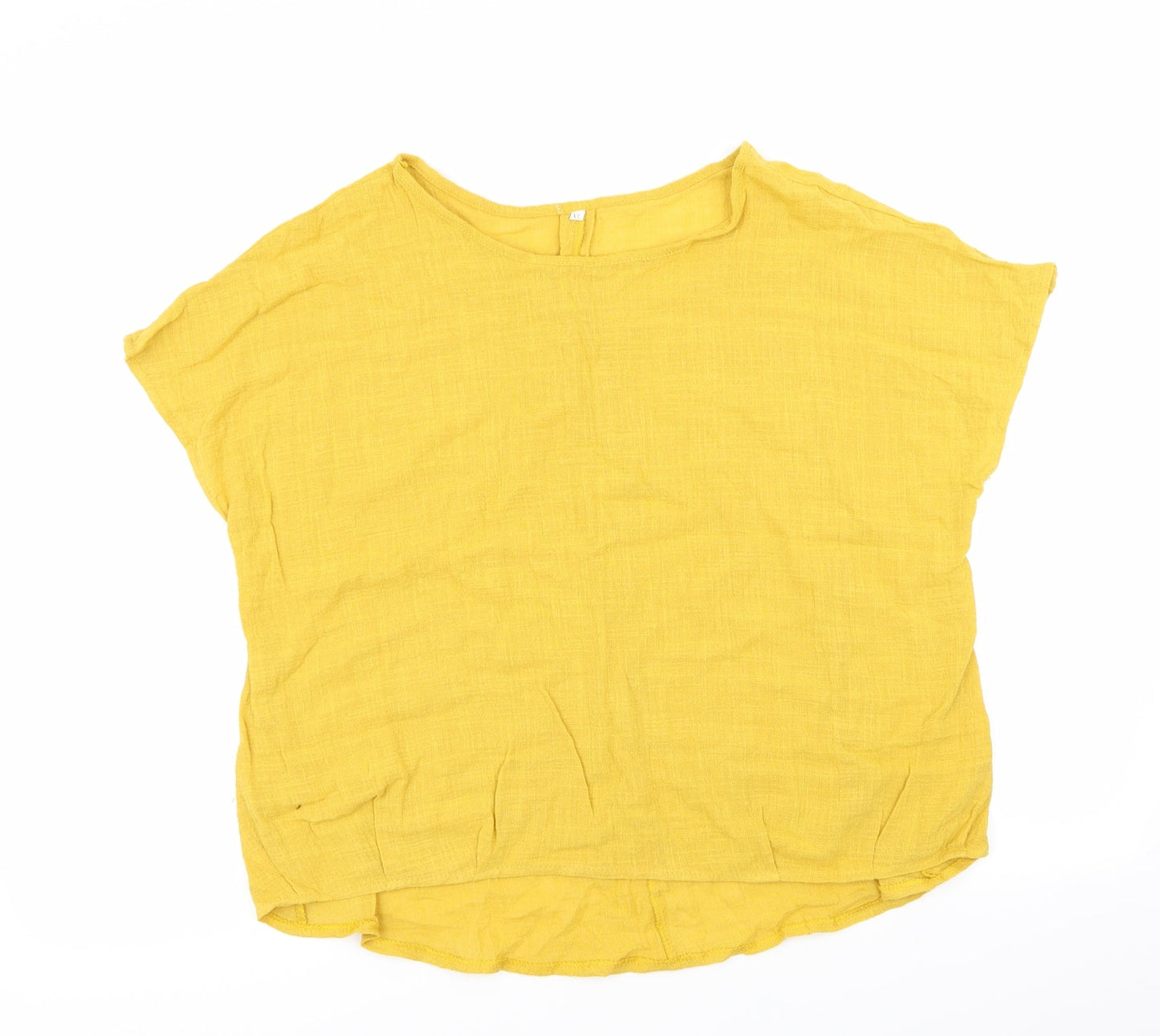 Womens UK Size XL Preworn Yellow Basic T-Shirt