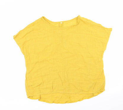 Womens UK Size XL Preworn Yellow Basic T-Shirt