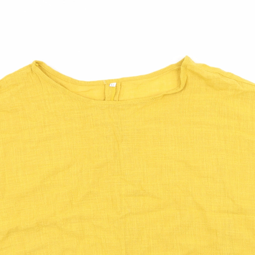 Womens UK Size XL Preworn Yellow Basic T-Shirt
