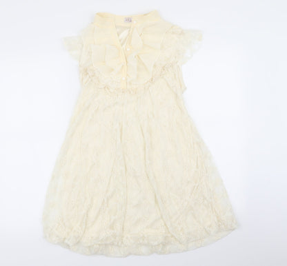 lily.j Girls Beige Geometric  Fit & Flare  Size M