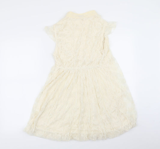 lily.j Girls Beige Geometric  Fit & Flare  Size M
